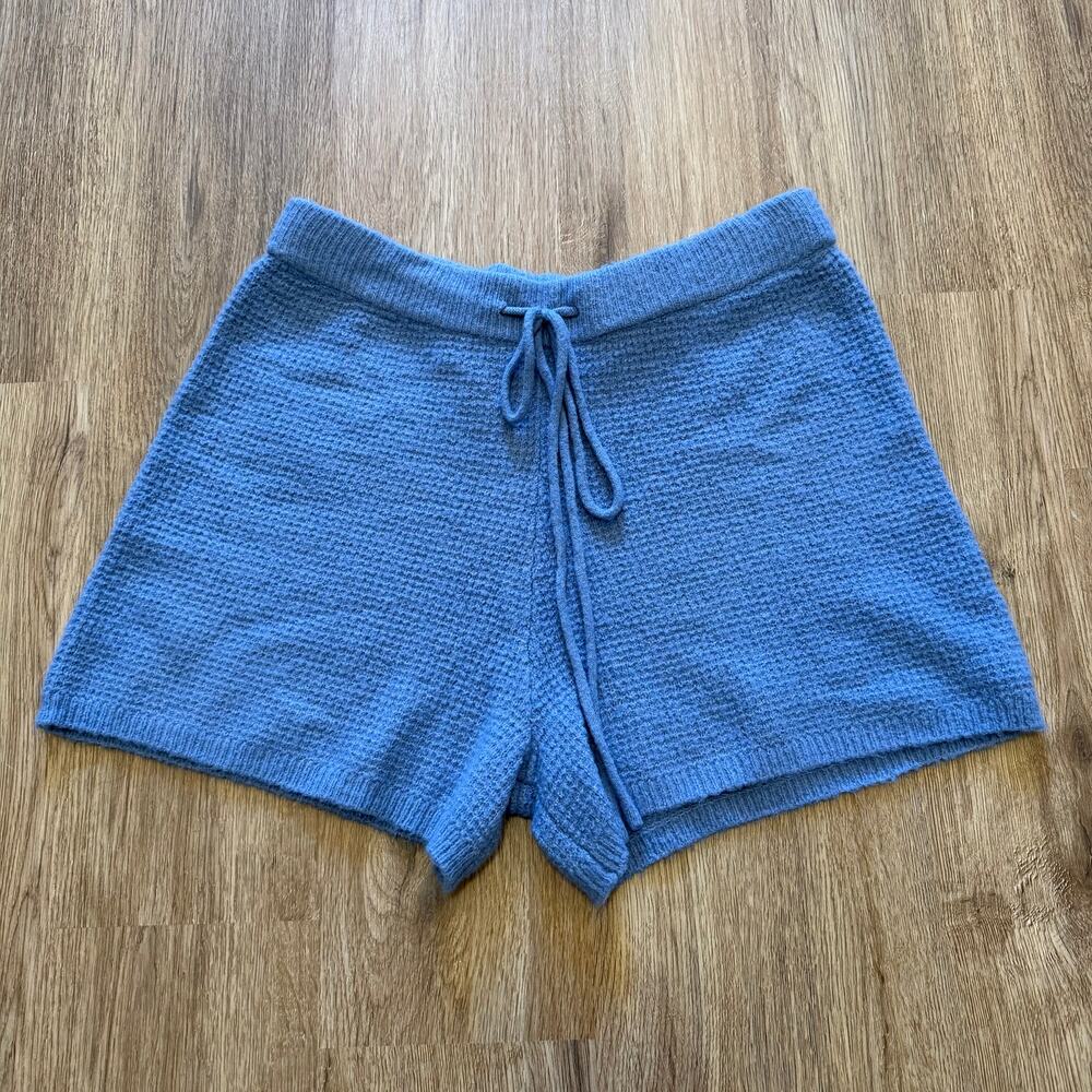 Anthropologie Saturday/Sunday Blue Waffle Knit Sweater Shorts Women's Size Small